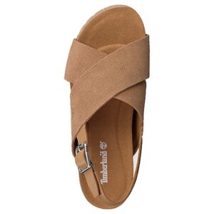 Timberland Malibu Waves Basic X Strap Sandal Minimal Granola Women 8 Suede Beige